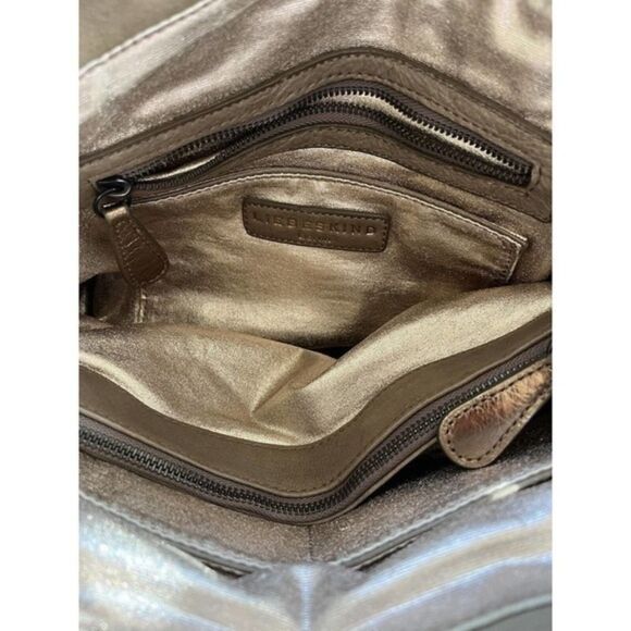 Liebeskind Berlin‎ Leather Gold Metallic Crossbody Handbag Tote Satchel - Picture 8 of 10